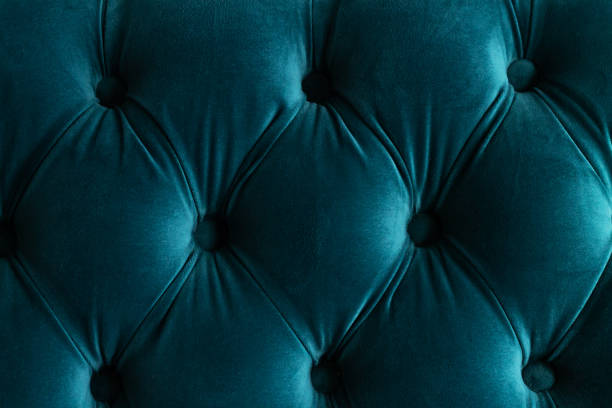 istock Dark green teal velvet capitone textile 1487816569