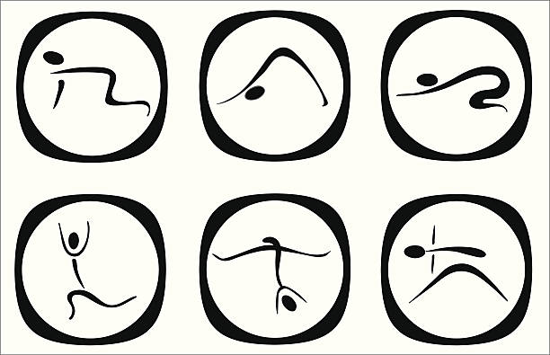 Yoga Icons vector art illustration