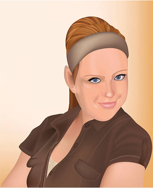 Young Woman vector art illustration