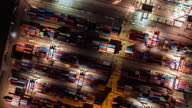 istock Top View of Container Terminal at Night 1487817773