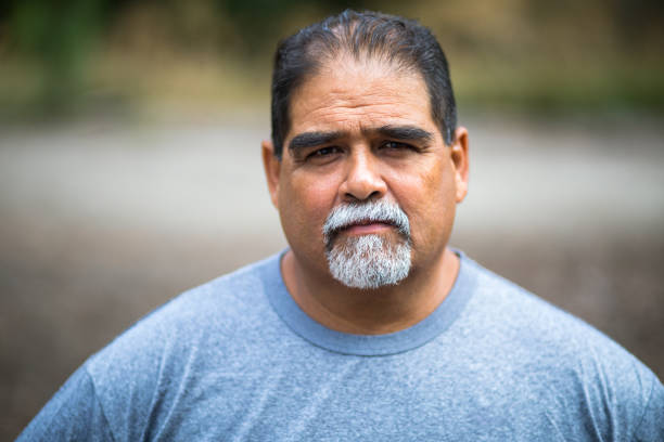 Portrait of a mature Mexican man during his workout in nature