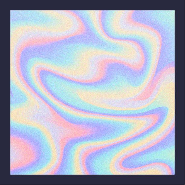 istock Holographic gradient neon noise vector illustration. Fashionable pastel rainbow unicorn background. Hologram colors liquid background. 1487826189