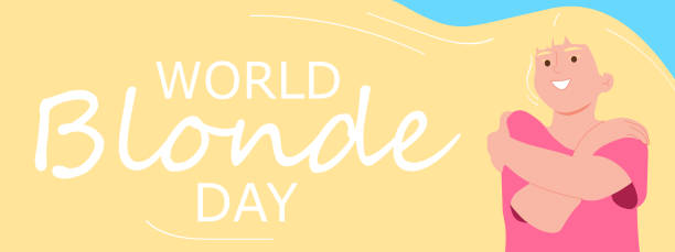 istock World blonde day poster with long haired woman vector illustration 1487827034