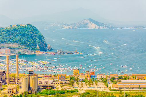 Panoramic view of Salerno on the tyrrhenian sea, Italy, Europe