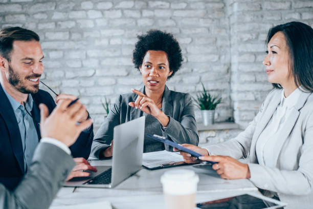 istock Business persons on meeting in the office. 1487839247