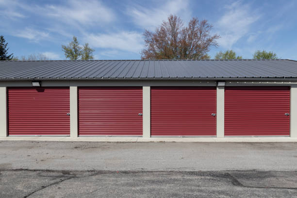 istock Self storage and mini storage garage units. Personal warehouse lockers provide safe and secure storage options. 1487842516