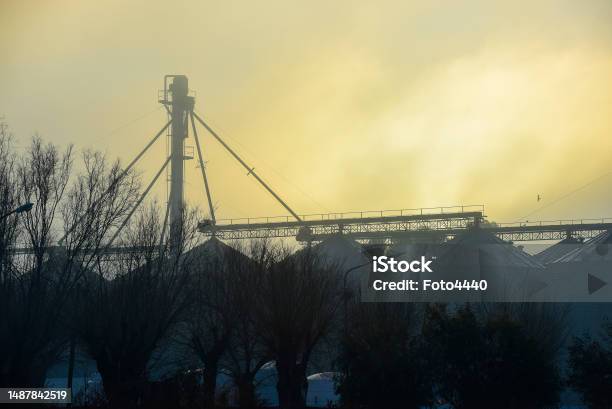 Grain Storage Steel Silos Buenos Aires Province Patagonia Argentina Stock Photo - Download Image Now
