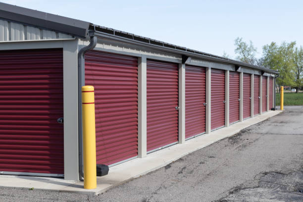 istock Self storage and mini storage garage units. Personal warehouse lockers provide safe and secure storage options. 1487842529