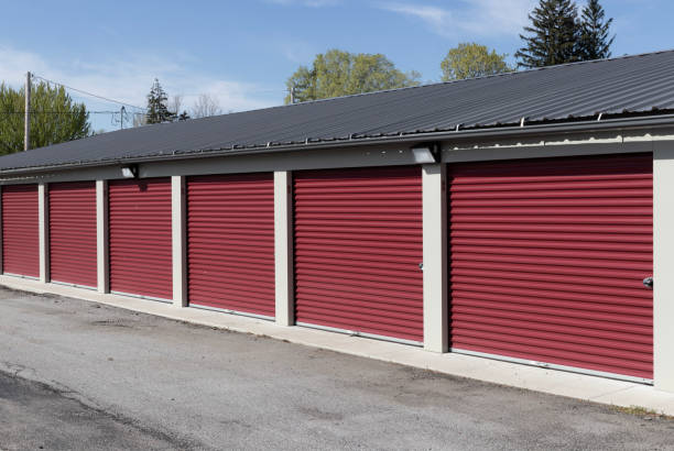 istock Self storage and mini storage garage units. Personal warehouse lockers provide safe and secure storage options. 1487842542