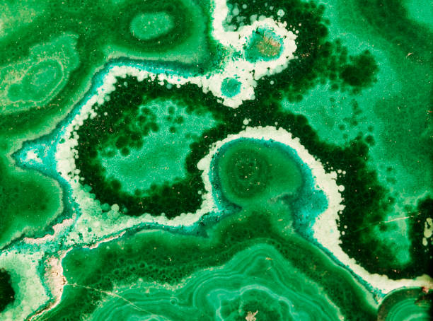 istock Close up of Green Malachite Mineral Pattern 1487844457