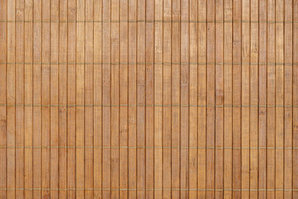pieces of bamboo linked together with threads. Vector wood texture background