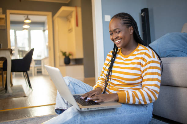 istock Young woman working from home 1487858645