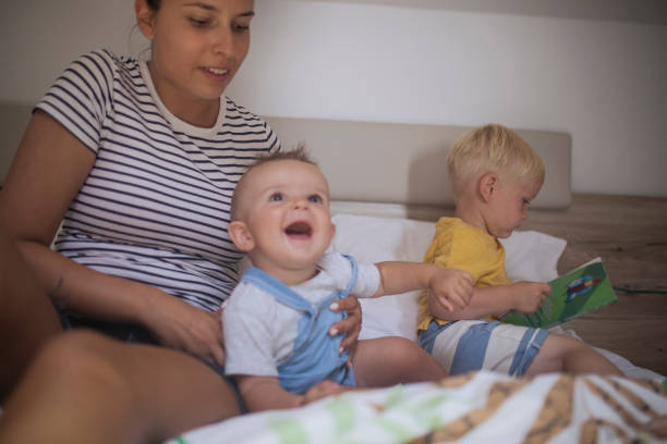 istock Mother spends the day at home with her sons 1487863932