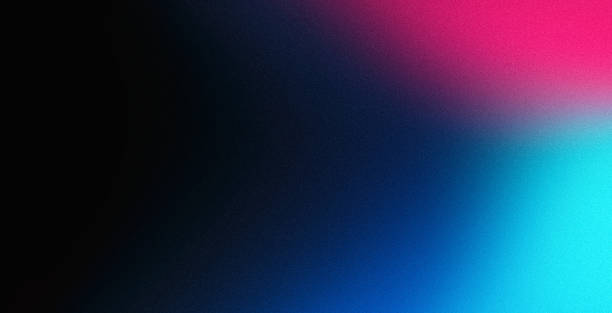 istock Vibrant blue pink neon colors gradient on black grainy textured background, copy space 1487863984