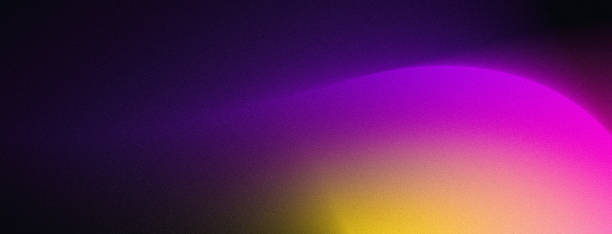 istock Purple gradient background glowing magenta yellow lights on black grainy texture web banner poster cover design 1487864046