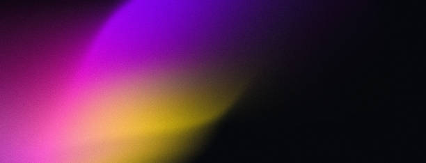 istock Vibrant background glowing purple gradient magenta yellow lights on black grainy texture web banner poster cover design 1487864048
