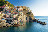 Manarola, one of the most charming and romantic of the Cinque Terre villages, Liguria, northern Italy.