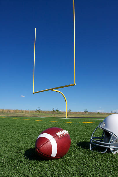 istock American Football with goal posts 148787914