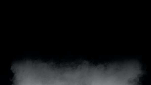 istock White smoke or fog isolated on black background. 1487888285