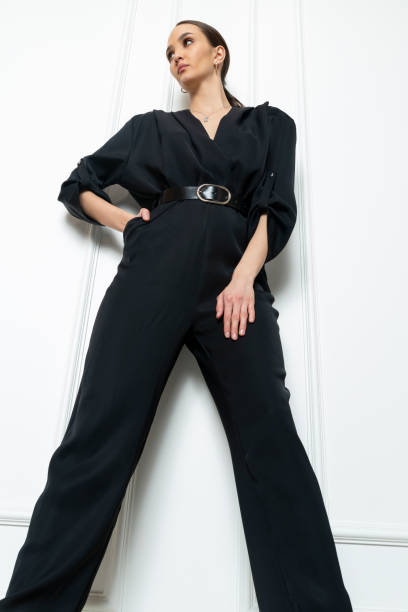 istock Beautiful brunette model wearing stylish outfit. 1487893734