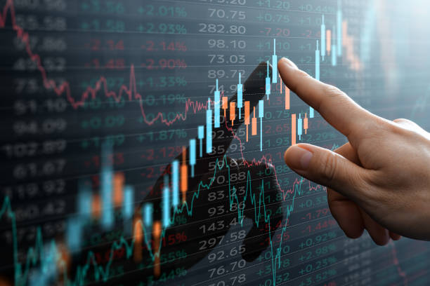 candlestick chart and data of financial market. - 證券交易市場 個照片及圖片檔