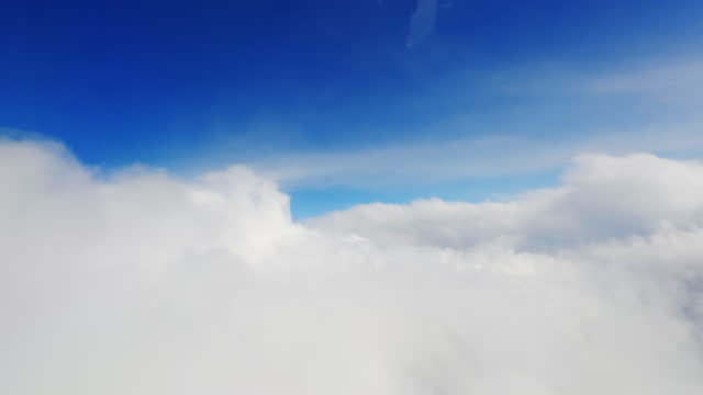 Scenic flight above the clouds.