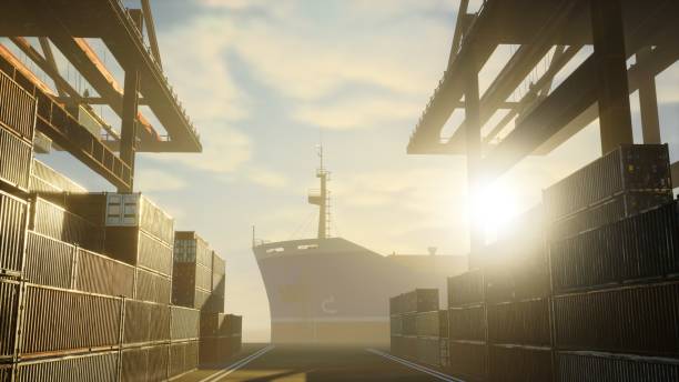 istock Dry Cargo Ship Moored in Port 1487910698