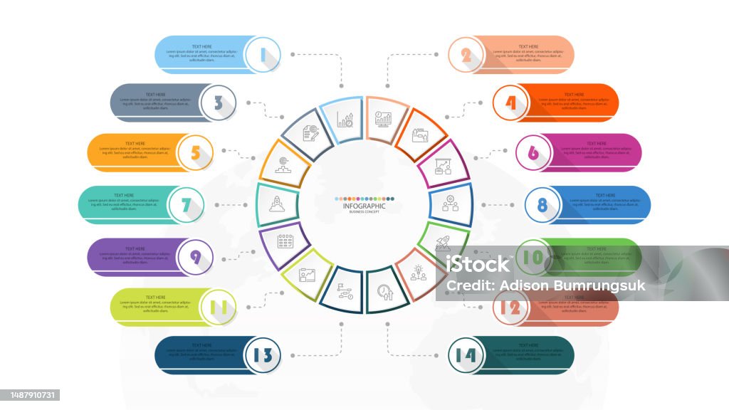 Process Model 14 Path Set 52 14 Stock Illustration - Download Image Now - Abstract, Brochure ...