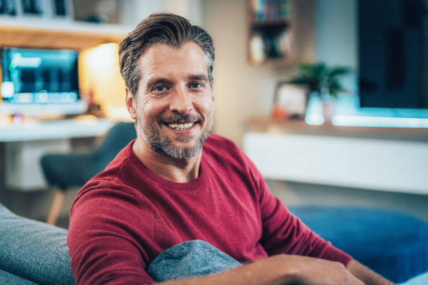 istock Portrait of man at home 1487912710