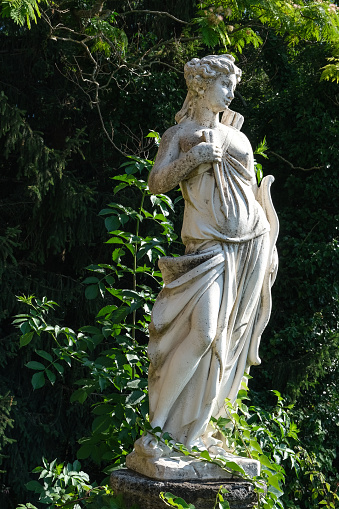 statue of the goddess of the hunting diana located in the path of san michele in the country of nemi
