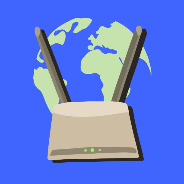 グローバルインターネットネットワーク - wireless technology router computer network wap点のイラスト素材／クリップアート素材／マンガ素材／アイコン素材