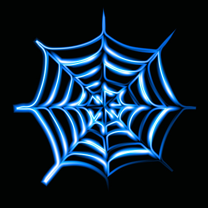 Vector isolated illustration of web with neon effect.