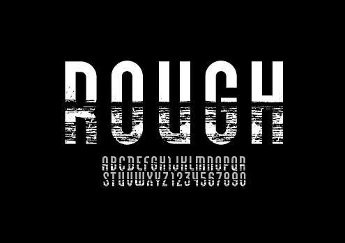 Long Script Font Upper Texture High Font Long Alphabet Narrow Uppercase Letters And Numbers ...