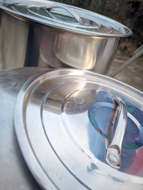 istock Round stainless pot lids are durable and of good quality 1487929526