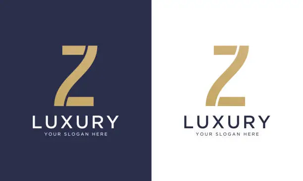 Vector illustration of Royal premium letter z logo design vector template in gold color. Beautiful logotype design for luxury company branding.