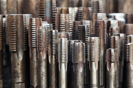 Multiple Thread Taps In Different Sizes Front View Threading Tool Stock ...