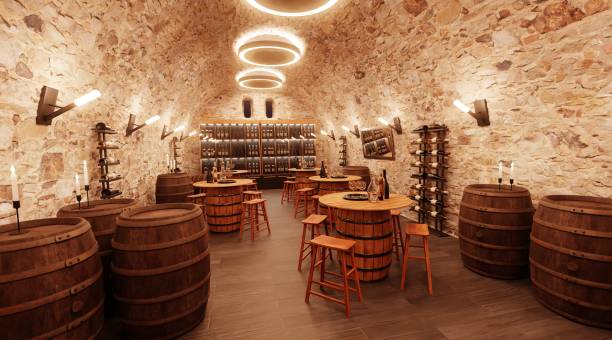 istock Realistic 3D Render of Winery Restaurant 1487936579