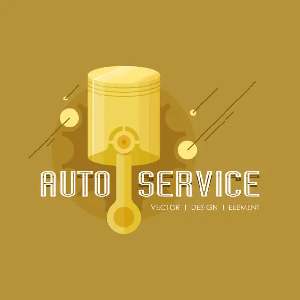 Vector illustration of Auto service sign