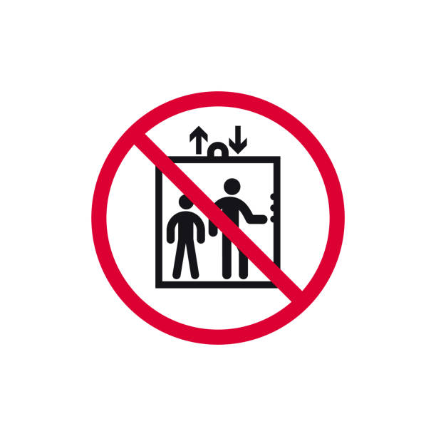 Do not use this lift prohibited sign, forbidden modern round sticker, vector illustration. vector art illustration