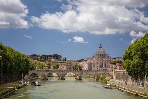 View of St. Peter's cathedral in Rome, Italy