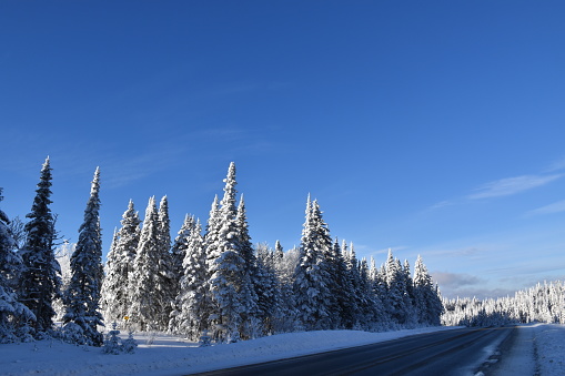 Une route de campagne en hiver, Québec, Canada