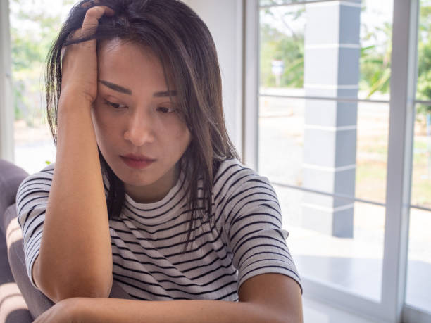 istock Asian women feel disappointed and sad. 1487944390
