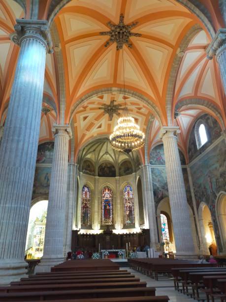 interior de la catedral de albacete, albacete, españa. - ciudad de albacete fotografías e imágenes de stock
