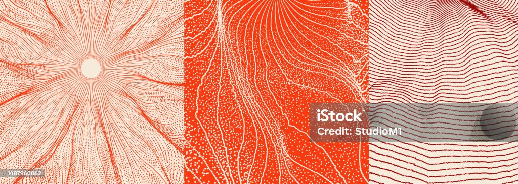 Abstract Background With Dynamic Particles Circular Grid Pattern ...