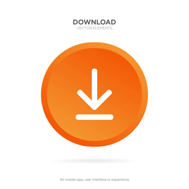 download-button-symbol. upload-symbol. symbol für den abwärtspfeil auf der unterseite. klicken sie hier. speichern sie die drucktaste des cloud-symbols für ui ux, website und mobile anwendung. - interface icons push button downloading symbol stock-grafiken, -clipart, -cartoons und -symbole