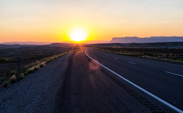 istock Remote Wilderness Highway Western USA Sunset 1487962004