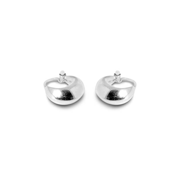 925 Sterling Silver Stylish Kaju Shaped Bali Hoop Earring