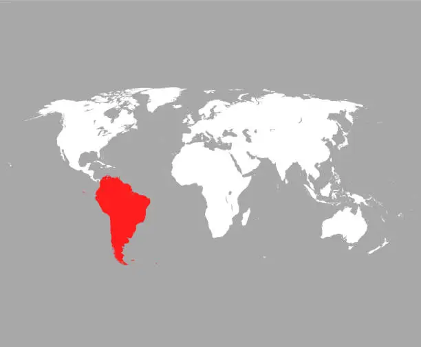 Vector illustration of South America map