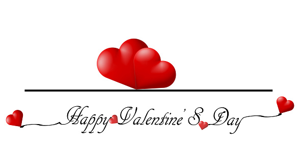 Happy valentines day banner background. valentines day greeting card with red heart