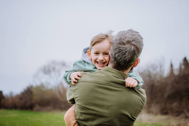 istock Father and his little son on a walk in nature. 1487978441